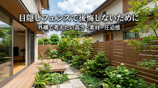 目隠しフェンスで後悔しないために｜外構で考えたい高さ・素材・圧迫感